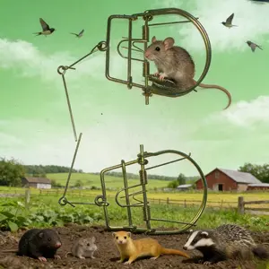 2pcs Electroplated Mouse Trap Set, Iron Traps for Home & Outdoor Garden, Rust-Resistant Durable Design, Easy Operation