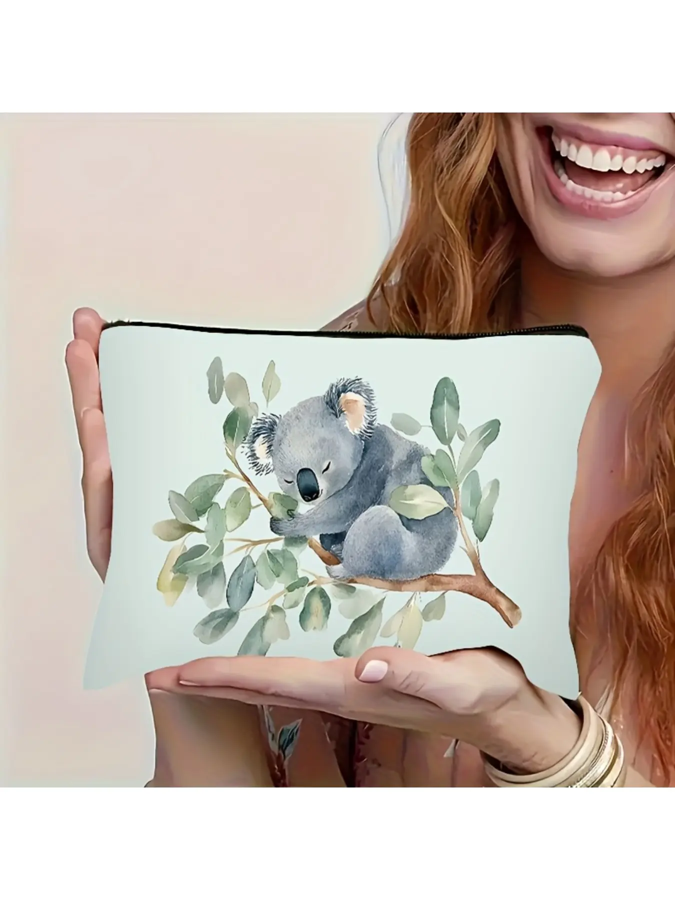 Watercolor Koala Pattern Multi-Functional Travel Toiletry Bag Emergency Snack Pouch Durable Zipper Closure Washable Minimalist Design Compatible with Toiletries Travel Holiday Business Fitness Camping Best for Women Holiday Perfect Gift