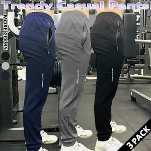 Men’s regular-fit solid-color drawstring-waist sweatpants with casual zippered pockets, suitable for everyday wear and workouts.Please refer to the size chart before purchasing sportswear.