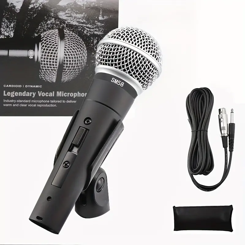 SM58 Dynamic Audio Microphone - Legendary Live Music Mic with Noise Shield, Includes Cable & Portable Case, Compatible with Smartphones, Mixers, Conference Systems, PCs & Laptops, Durable for Birthday, Business, Daily Use