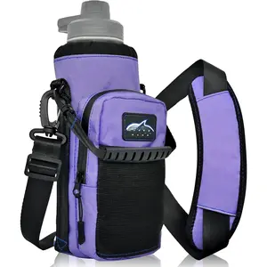 Gear 40 oz Hydro Carrier - Insulated Water Bottle Sling w/Carry Handle,  Strap, Wallet and Two Pouches - The  Flask Accessory (Lavender )