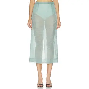 RENGGLI Organza Pencil Skirt in Seafoam
