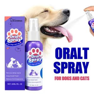 YEGBONG  Cat Dog Teeth Cleaning Spray, Removes Plaque Fresh Breath, Pet Oral Care Mist, Dental Health for Pets, Easy Use