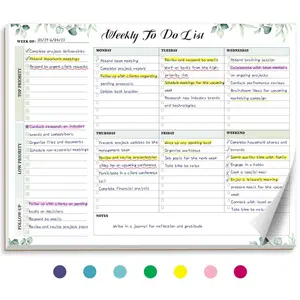 Weekly To Do List Notepad with 52 Tear Off Sheets- Undated Weekly Desk Planner for Women & Man,Work and Home