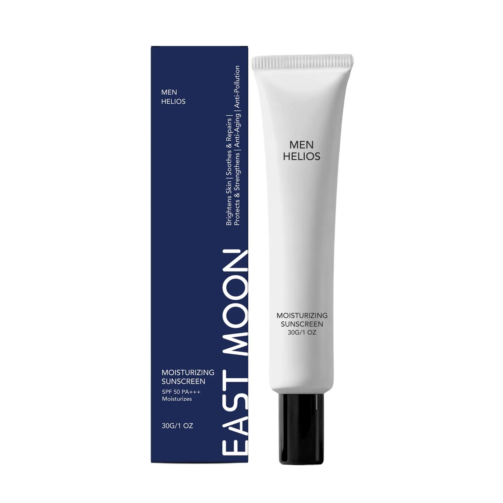 East Moon Men's Moisturizing Protective Cream, Hydrating Rejuvenating, Refreshing Lightweight Summer Face Care, Gentle Sunscreen Lotion for Daily Use, Ideal for Male Skin
