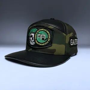 GAFES Mexico Fuerzas Especiales Camo Snapback Hat - Camouflage Design & Skull Emblem