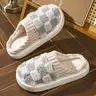 Women's Soft Cotton Round Toe Slide Slippers - Anti-Slip, Fluffy, Stylish Casual Fashion Indoor Wear for Home Walking, Cute Mop Footwear for Women