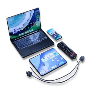 4Pcs 1:6 Scale Miniature Tech Set – Dollhouse Phone, Tablet, Laptop & Outlet – Cute DIY Accessories for Shelf & Room Décor – Unique Father’s Day Gift Idea