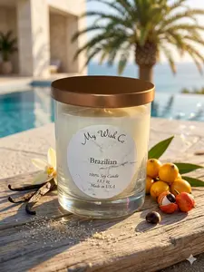 Brazilian Bum Candle – Warm Salted Caramel Soy Wax (Non-Toxic, Dye-Free, 13.5 oz)
