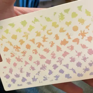 Random Single Cards with Colorful Silhouettes of Various Characters