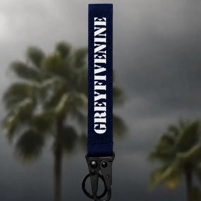 GREY59 Nylon Keychain Strap – Heavy Duty Wrist Lanyard w/ Metal Clip & Key Ring | Streetwear Style Accessory