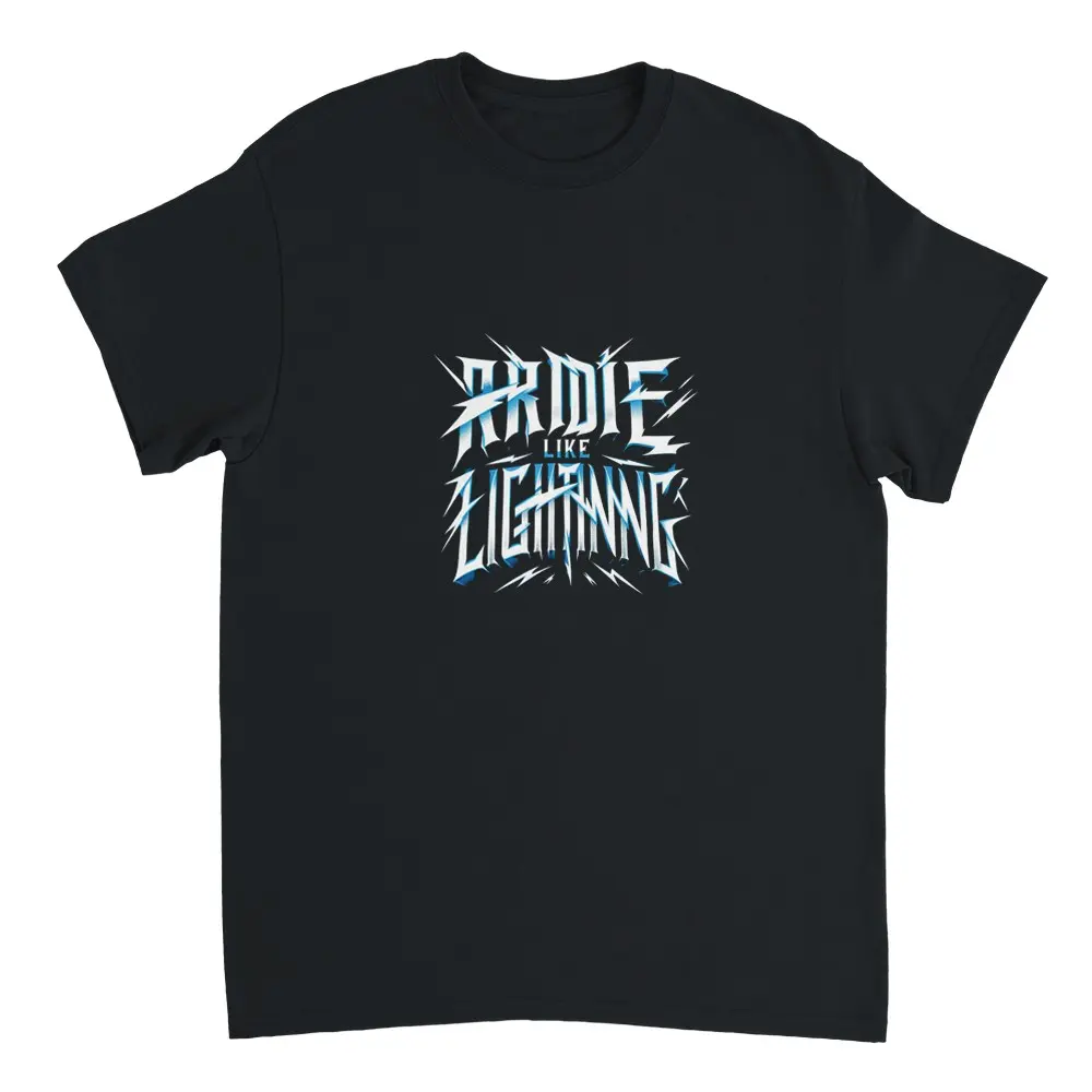 Ride Like Lightning T-Shirt - Electric Lightning Design - Durable 100% Cotton Tee