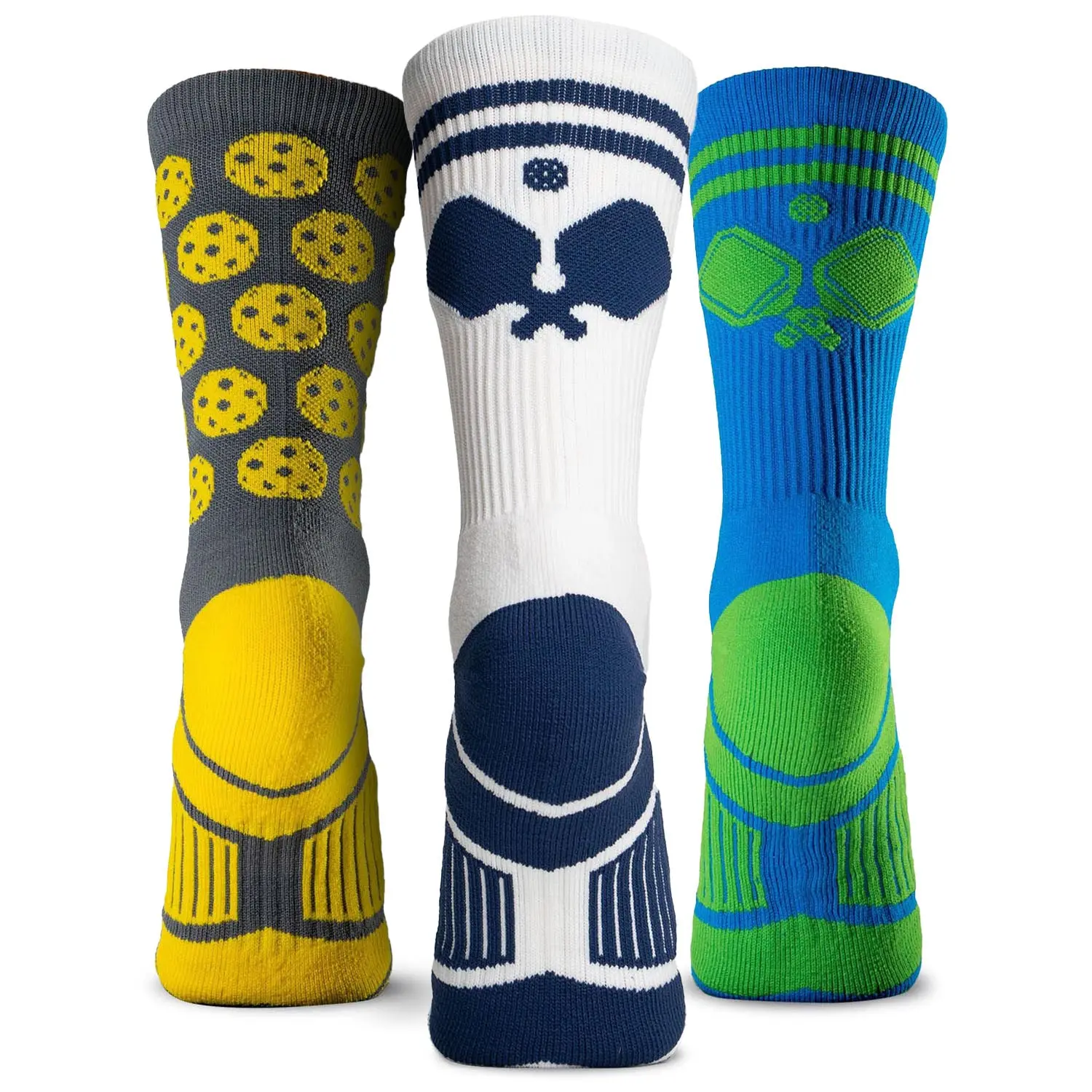 Dink Shot Pickleball Sock Set, Breathable Mid-Calf Athletic Socks, Moisture Wicking with Cushioned Toe & Multi-Zone Support, Moisture Wicking Socks, Athletic Performance Sports Socks
