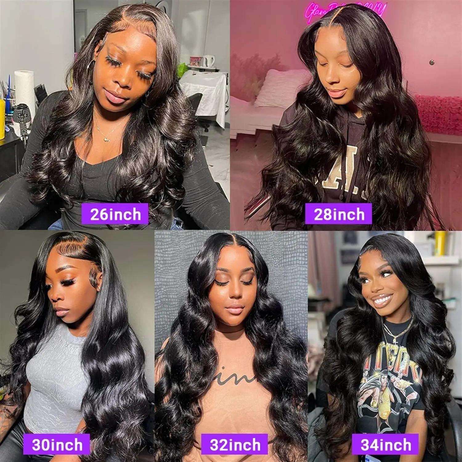 Bling Hair Body Wave 13x4 Lace Front Wig Human Hair Wigs Brazilian Hair Pre Plucked 180 Density 13x6 Lace Frontal Wig For Black Women
