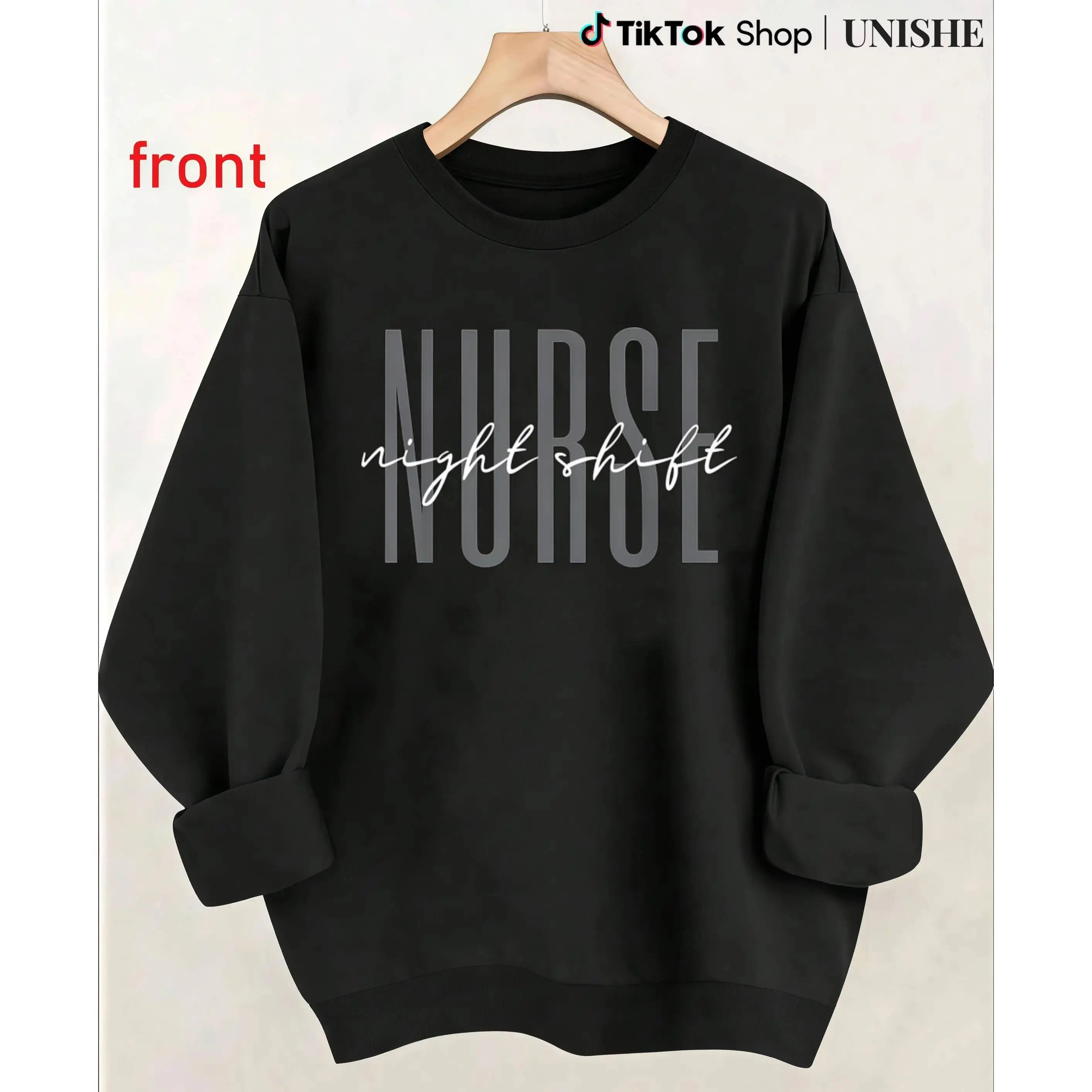 STAYLITE 100% Nurse Long Sleeve Sweatshirt – Perfect for Night Shift Nurses Women Womenswear Tops