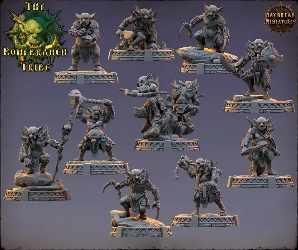 Bonebranch Tribe Goblin Miniature – 12K Resin, Drop-Safe (Daybreak Miniatures)