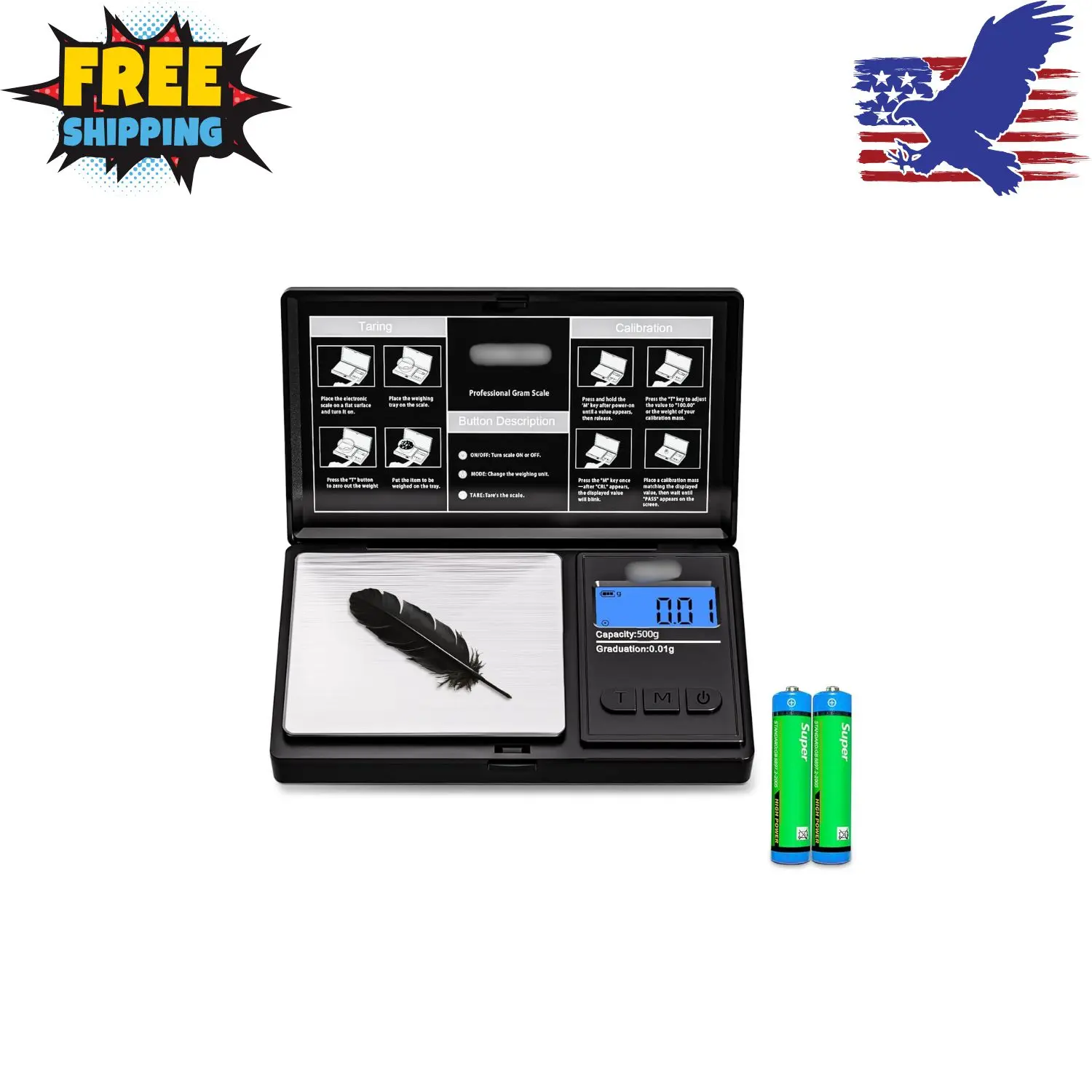 Gram Scale- 500g Ultra-Precise Digital Scale .01 Gram Accuracy