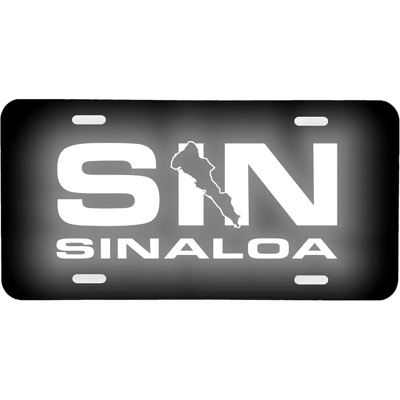 Sinaloa SIN Aluminum License Plate 6" x 12" Reflective Graphic