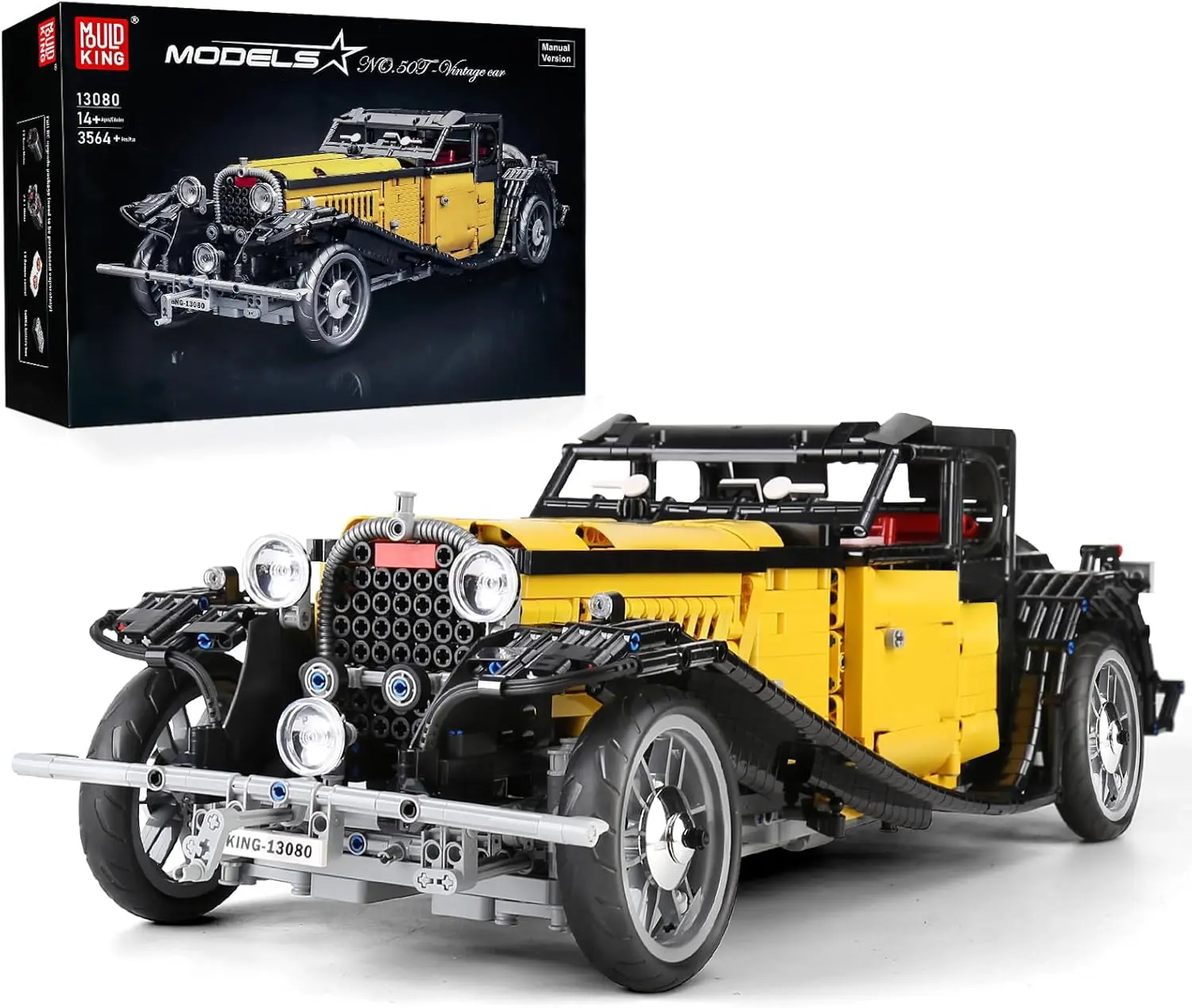 Mould King 13080 Vintage Car Building Kit 3564 Pieces High-Quality ABS Material F1 Racing Car Model with Detailed Assembly Instructions & Realistic Features