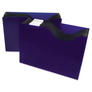 C-Line 48235 13-Pocket Expanding File, Letter Size, 9" Expansion, 13 in Width, 9 1/4 in Height, Blue, Organized with Adhesive Label Tabs