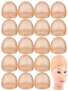 100 Pcs Wig Cap Elastic Medium Nylon Stocking Caps, Stretchy & Secure Fit, Lightweight & Breathable Design, Skin Color Option