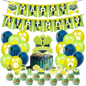 Pickleball Party Decorations Pickleball Birthday Party Supplies Includes Pickleball Birthday Banner Cake Topper Cupcake Toppers Balloons For Pickleball Birthday Decorations Party Favors