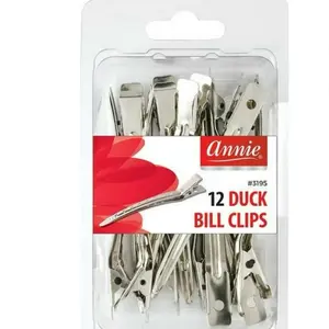 Annie 12 Metal Duck Bill Clips Hair Clamps, 12/PK