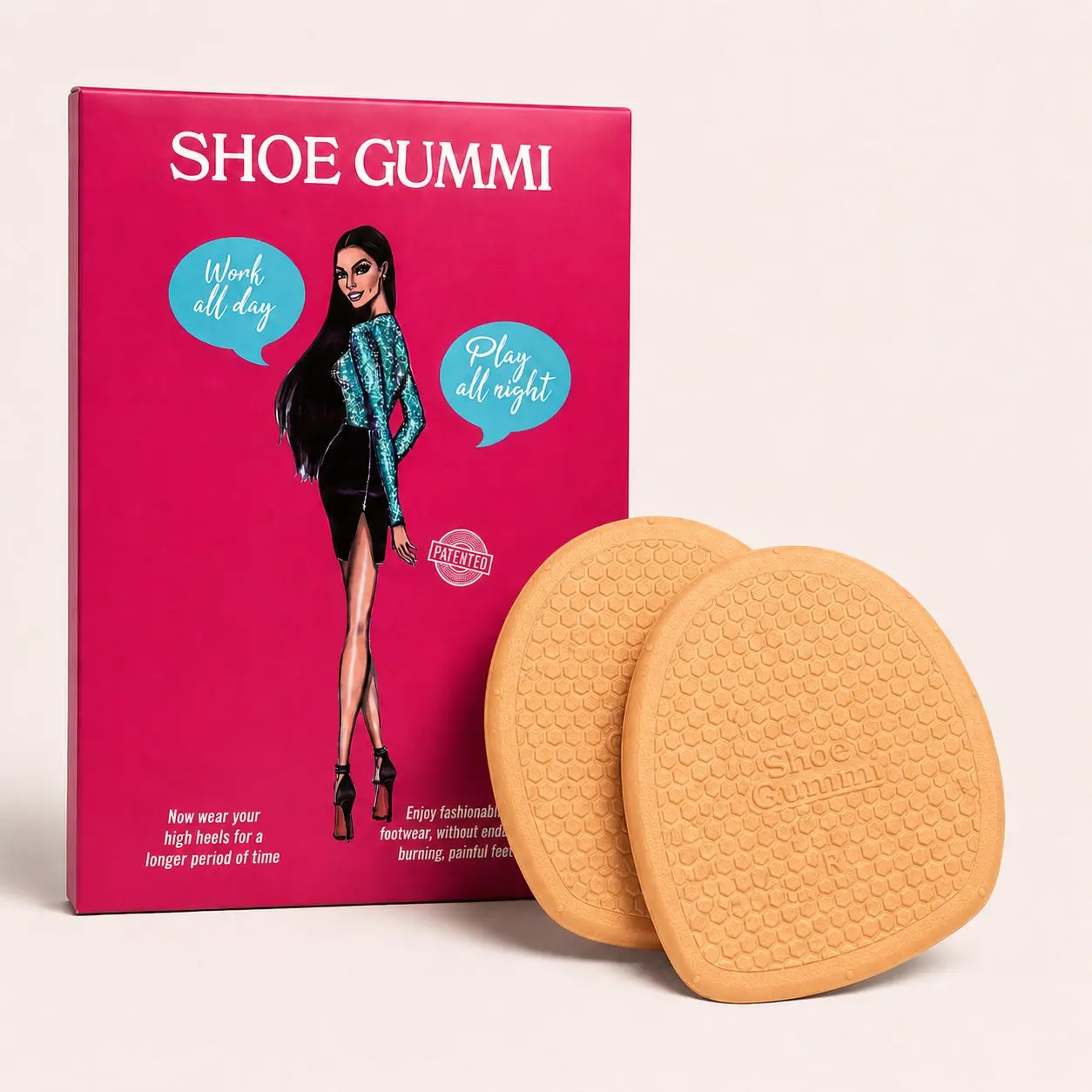 SHOE GUMMI ROUND TAN