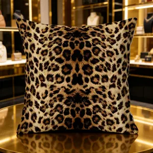 Leopard Print Throw Pillow, Classic Leopard Printed Cushion, Soft Square Accent Pillow with Hidden Zipper for Sofa Couch Bedroom Home Decor