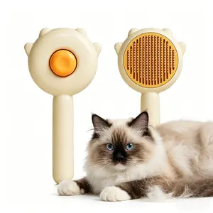 pet hair removal tool,Pet Grooming Brush, Self-Cleaning Slicker Brush for Cats & Dogs - Gentle Shedding & Massaging Comb for Long/Short Hair Pets