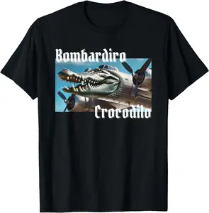 Bombardiro Bombardino Crocodilo Funny Italian Brainrot Meme T-Shirt