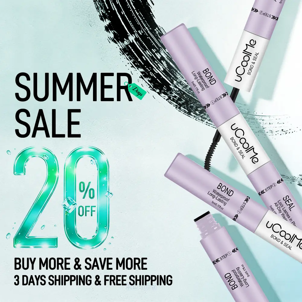 UCOOLME 3-in-1 Lash Glue & Cleansing Remover, 24H Long-Lasting Waterproof Adhesive for False Lashes, Cosmetic Beauty Products