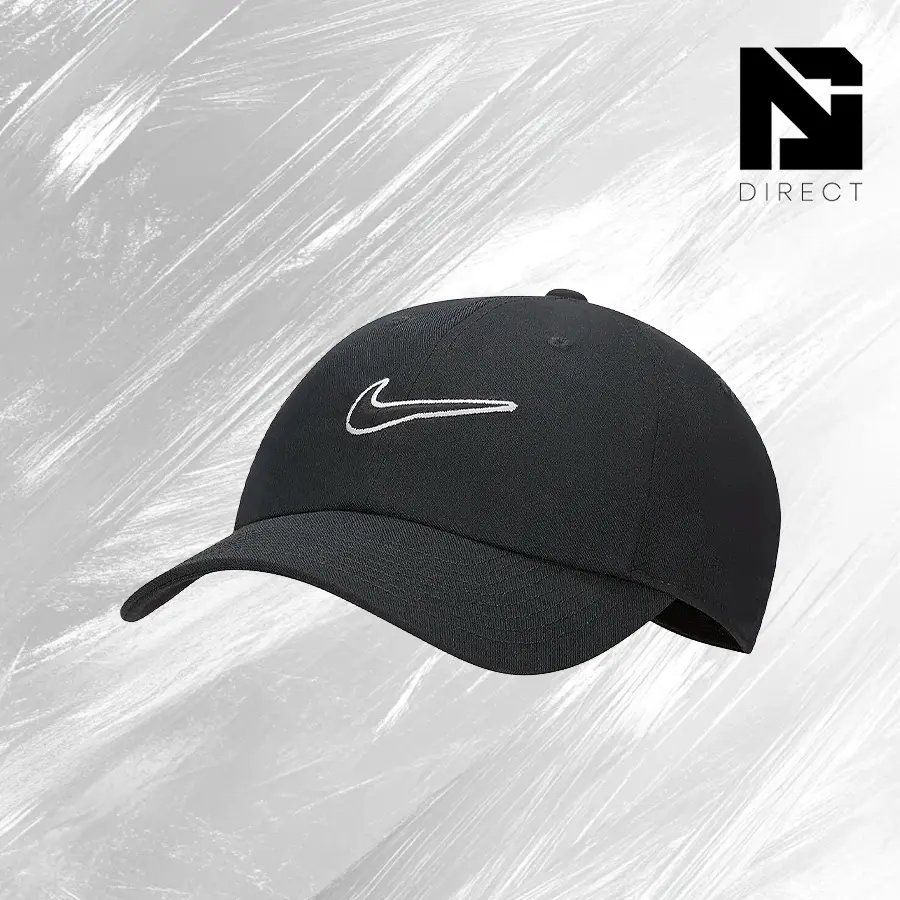 Nike Club Fabric Cap, Solid Black Design for Outdoor Sports and Back to School Wear - FB5369-010