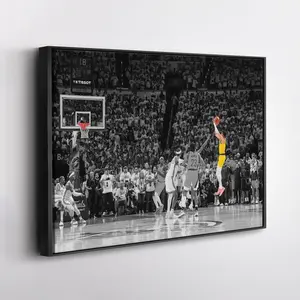 Tyrese Haliburton buzzer-beater vs. Thunder - Pacers Wall Art Home Decor UnFramed Poster Print Photo Satin