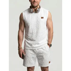 KZZ Men's 2-Piece Plain Casual Sleeveless Outfits Set - Summer New Arrival Menswear, Human-Centric Design, Outfits Inspo Shirt and Shorts Clothing Set