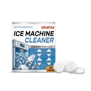 Ice Machine Cleaner Maker Descaler - 12 ACTIVE Clean Tablets Compatible with Frigidaire, Opal, GE Profile, Kitchenaid, Nickel Safe Scale Remover for Countertop, Nugget Ice Makers Bulk 1 Year Supply