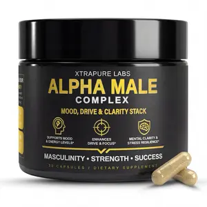 Xtrapure Labs - Alpha Male Complex | Clinically Dosed Mood, Drive & Clarity Stack | Ashwagandha (10% Withanolides), Black Maca (1% Macamides) - 30 Capsules