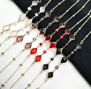 Geometric diamond crystal eyewear chain/Eyeglasses chain/Sunglasses eyewear chain/Beaded eyewear chain/Eyewear chain/Eyewear necklace