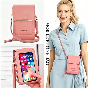 Touchscreen Phone Pouch for Women: Stylish Crossbody Phone Pouch and Key Holder Trendy Minimalist Elegant Women's Touchscreen Crossbody Phone Wallet - Multi-Card Slots & Coin Pouch