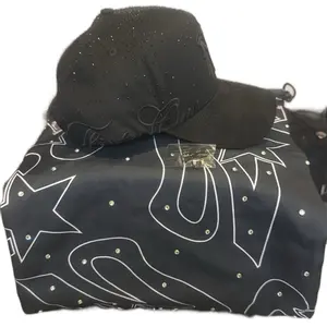 3-1 Total Black Hats Cristales with Star Design and Black Color Scheme