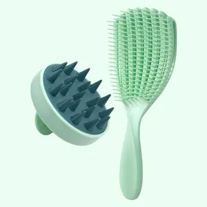 Shampooing Brush & Octopus Comb Set, 2 Counts Scalp Massage Hair Brush, Bath Shower Brush Set, Salon Hairdressing Tool, Hair Care Comb, Hair Styling Combs