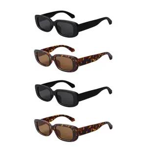 A Set of 4/2 Pcs Rectangle Sunglasses for Women Men,Retro Driving Glasses,Vintage Fashion Eyewear,Halloween Christmas Party Gifts,Hand Tools Kits