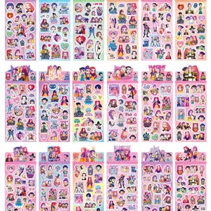 Kpop Demon Hunters Laser Stickers, Korean Cartoon DIY Hand Account Decorative Stickers, Flat Style, Perfect for Scrapbooking