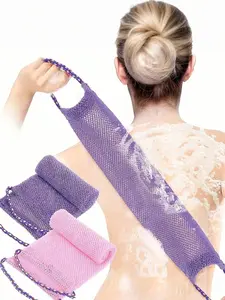 1pc Mesh Exfoliating Bath Towel Set, Double-Sided Design Allows Gentle Or Coarse Exfoliation, Effectively Removes Dead Skin, Quality Mesh Material, Convenient Tie Design, Exfoliating Towel & Bath Sponge, Leaves Skin Smooth, Suitable For Daily Use