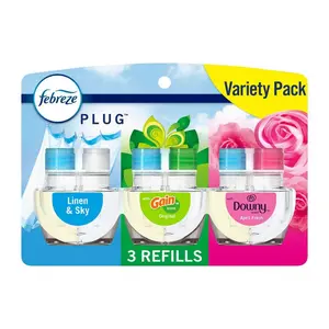 Details Package Count  3  Returnable  90-Day  Scent  Linen & Sky, Gain Original, and Downy April Fresh