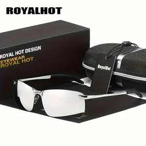 RoyalHot Men Super Cool Reflective Metal Alloy Polarized Glasses Driving Glasses Eyewear