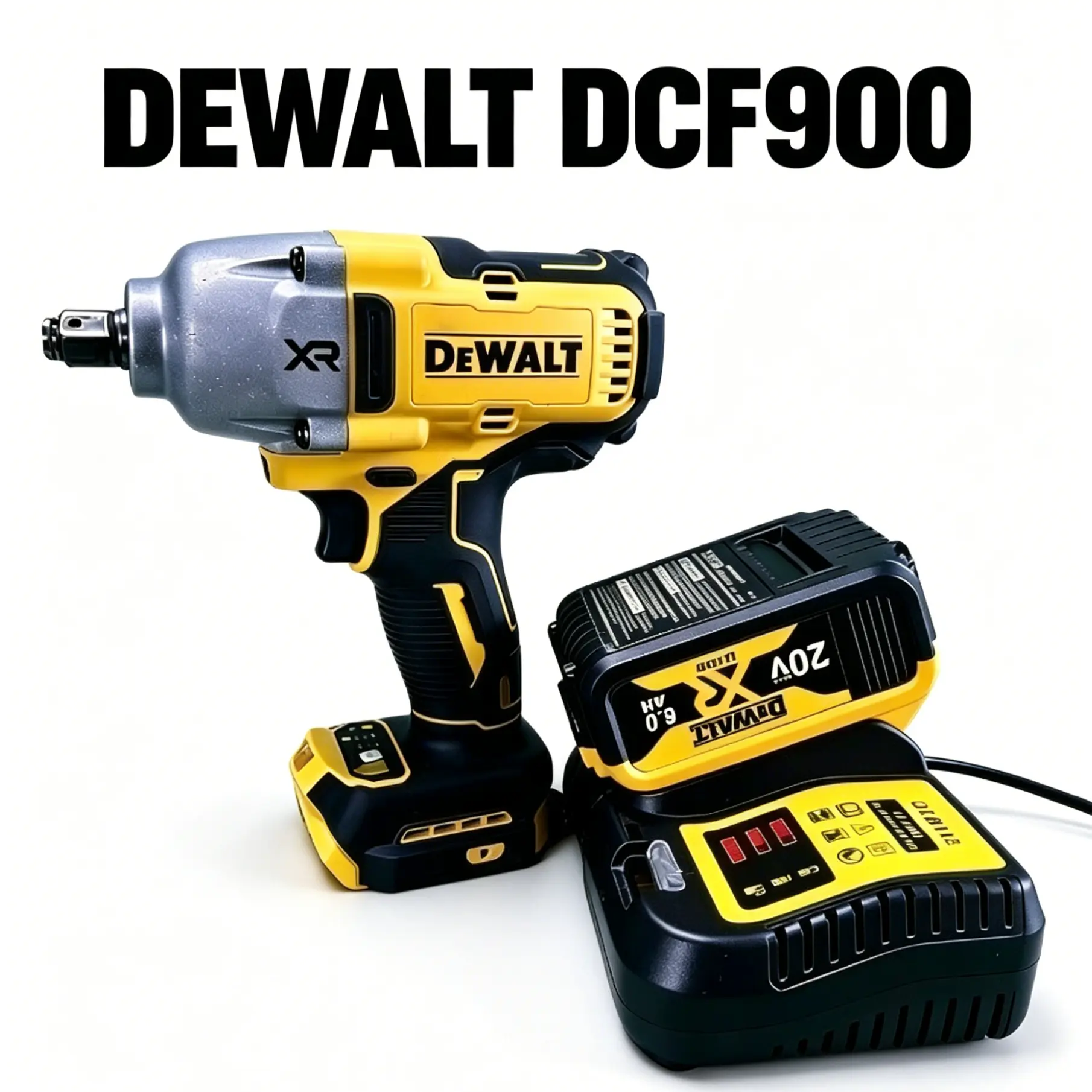 DEWALT DCF900 Portable Powerful Impact Wrench Power Tool Kit, Designed For Farm Tractor Repair, Large Off-Road Vehicle Modification And Garage Heavy Machinery Disassembly For Farm & DIY Enthusiasts, With Battery And Charger