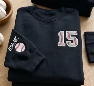 Custom Name & Number Sweatshirt | Baseball Team Spirit Crewneck, Sports Gift