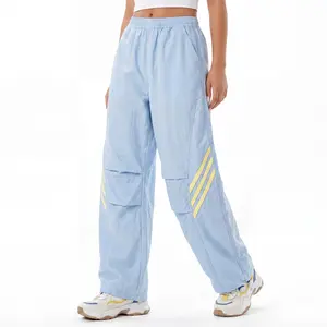 Girls Baggy Wide Leg Pants Kids Striped Elastic Waist Track Pants with Pockets 5-14 Years
