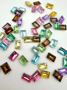 Luxe 10*14mm Large Rectangle Foiled Pointed Back Rhinestones for Nails Arts and DIY